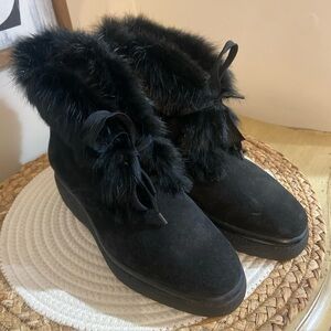 Robert Clergerie Paris suede and fur booties